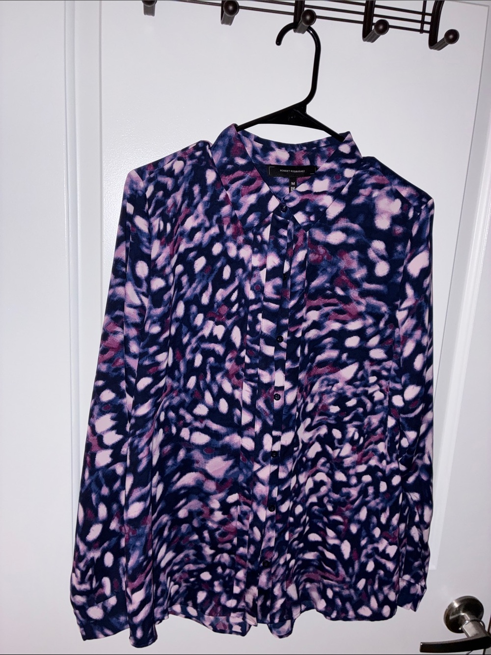 Women's Purple Patterned Buttondown